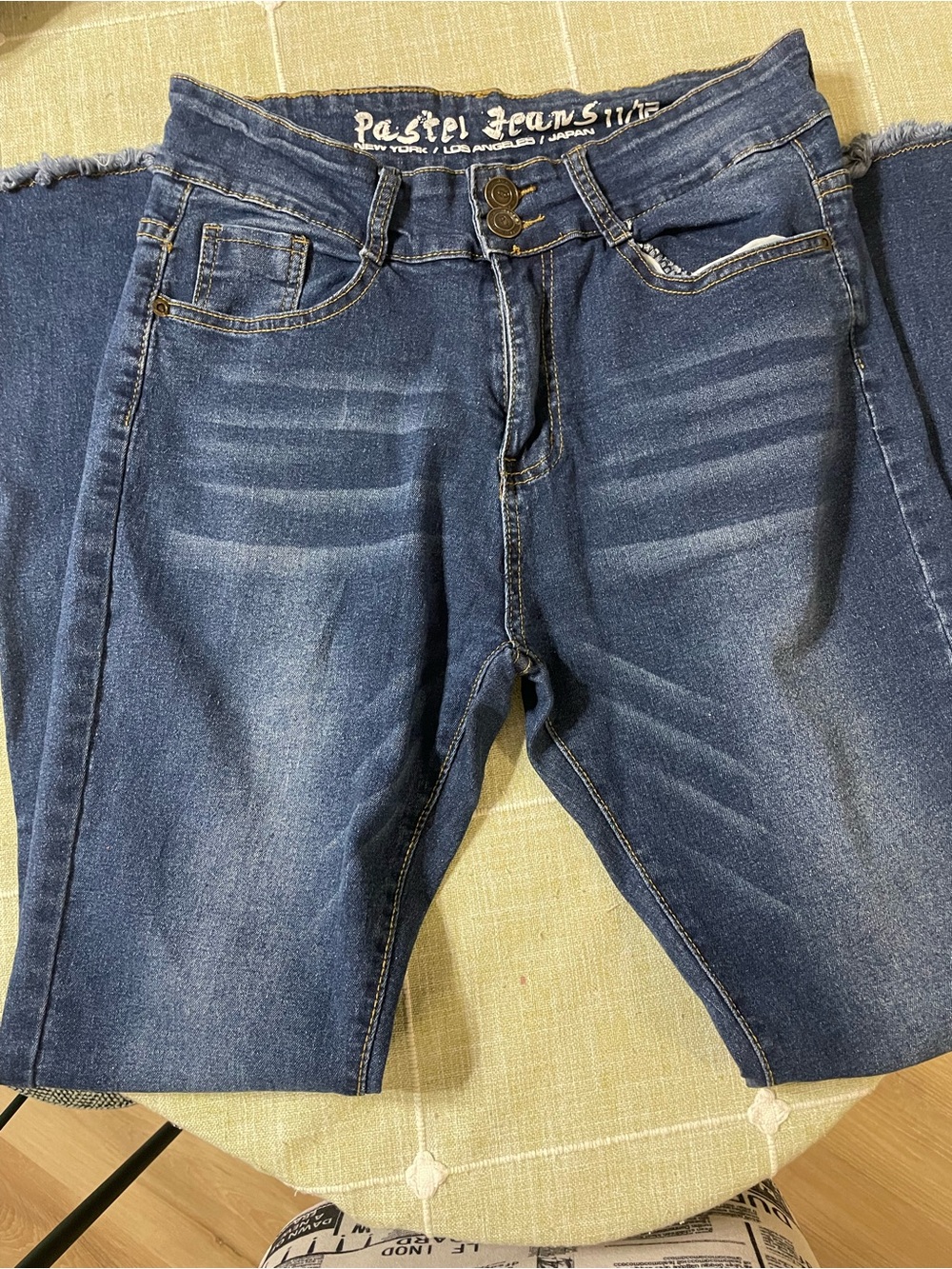 Pastels Men’s Dark Blue Washed Jean Shorts
